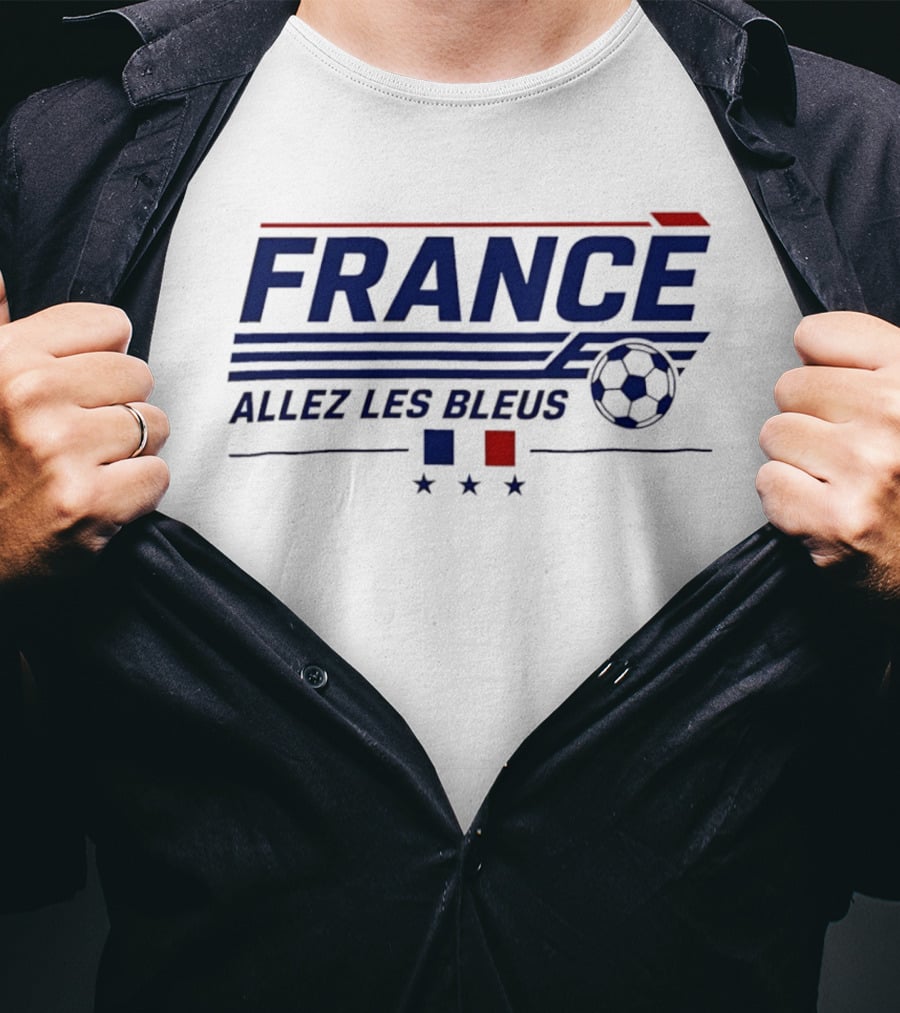 France Allez Les Bleus Football Soccer Team Spirit Fan Gear T-Shirt