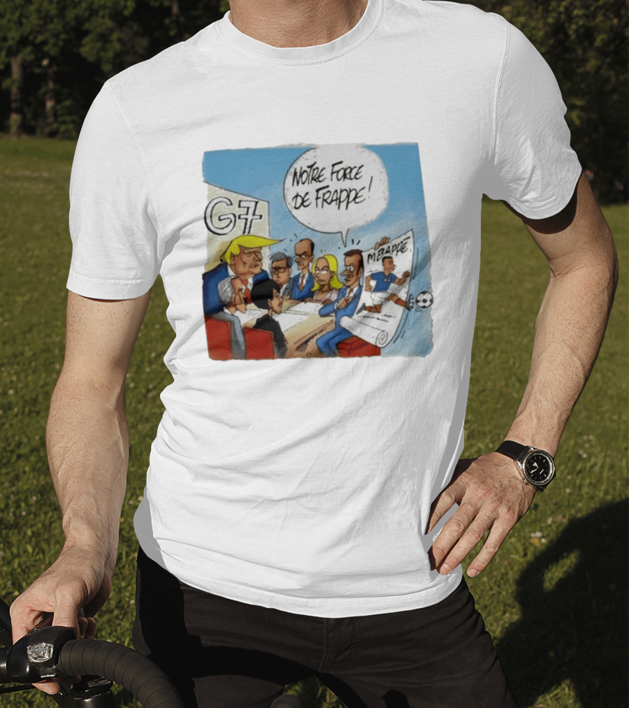 G7 Notre Force De Frappe Mbappe Cartoon Conference Scene T-Shirt
