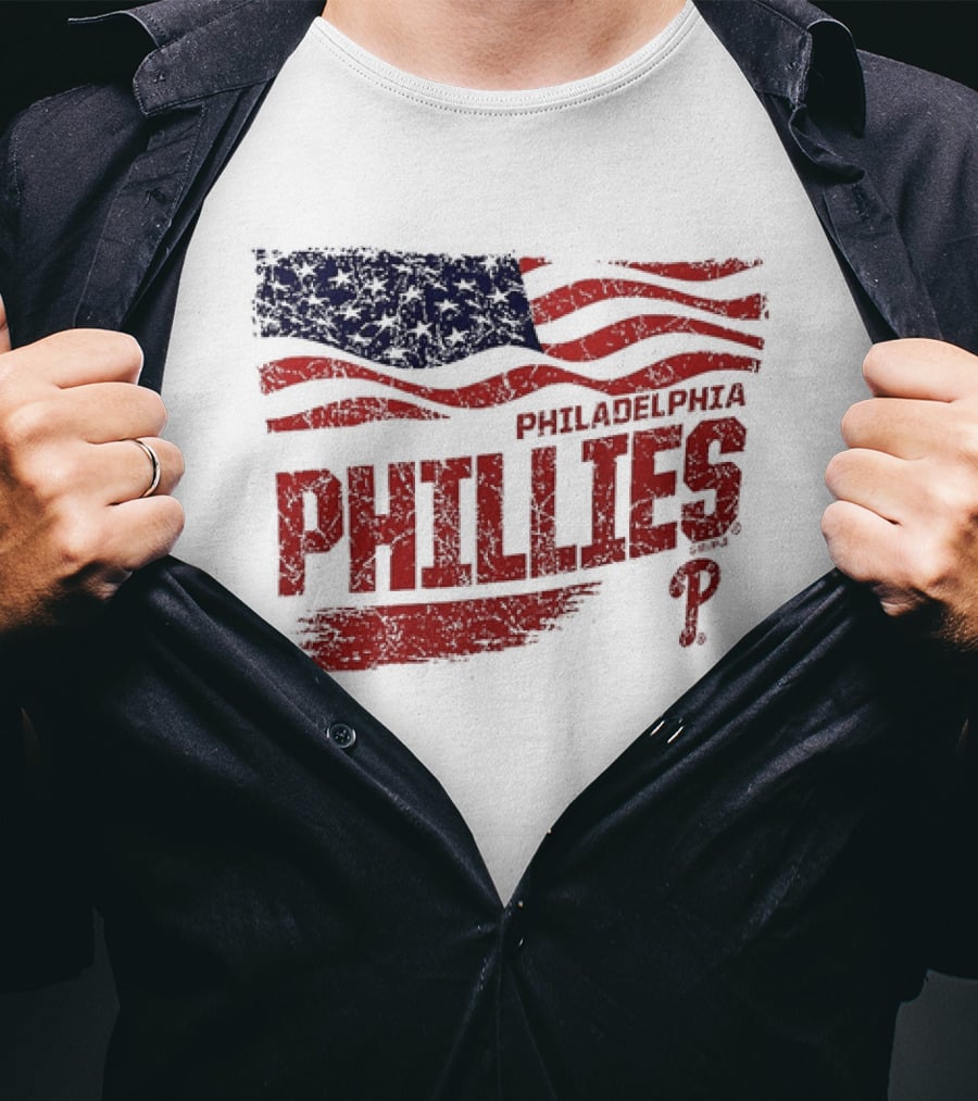Philadelphia Phillies Waving American Flag 2026 MLB All Star Game T-Shirt
