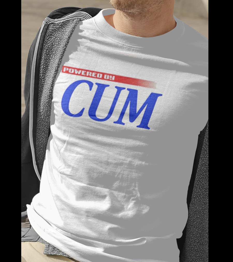 Powered By Cum Blue T-Shirt