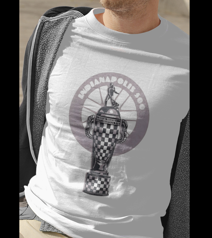 Indianapolis 500 Borg Warner Trophy Checkered Cup T-Shirt