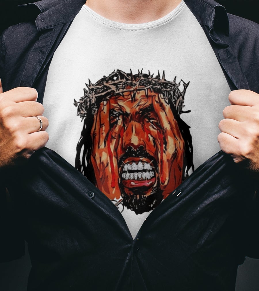 Saint Jesus Crown Of Thorns Diamond Grillz T-Shirt