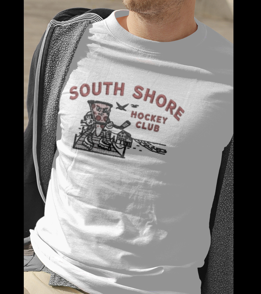 South Shore Hockey Club Pizza Themed Hockey Player T-Shirt