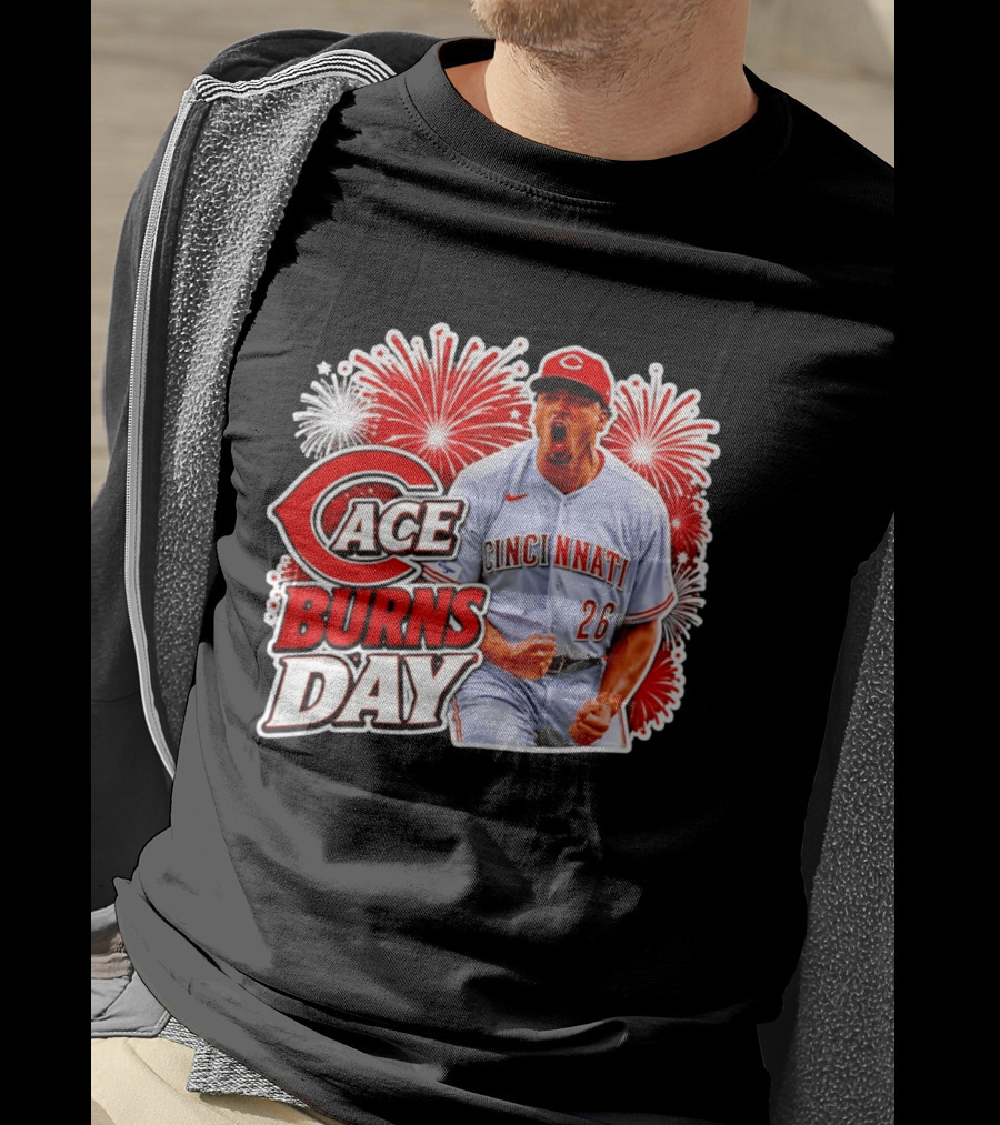 Cincinnati Reds Ace Burns Day Celebration With Fireworks T-Shirt