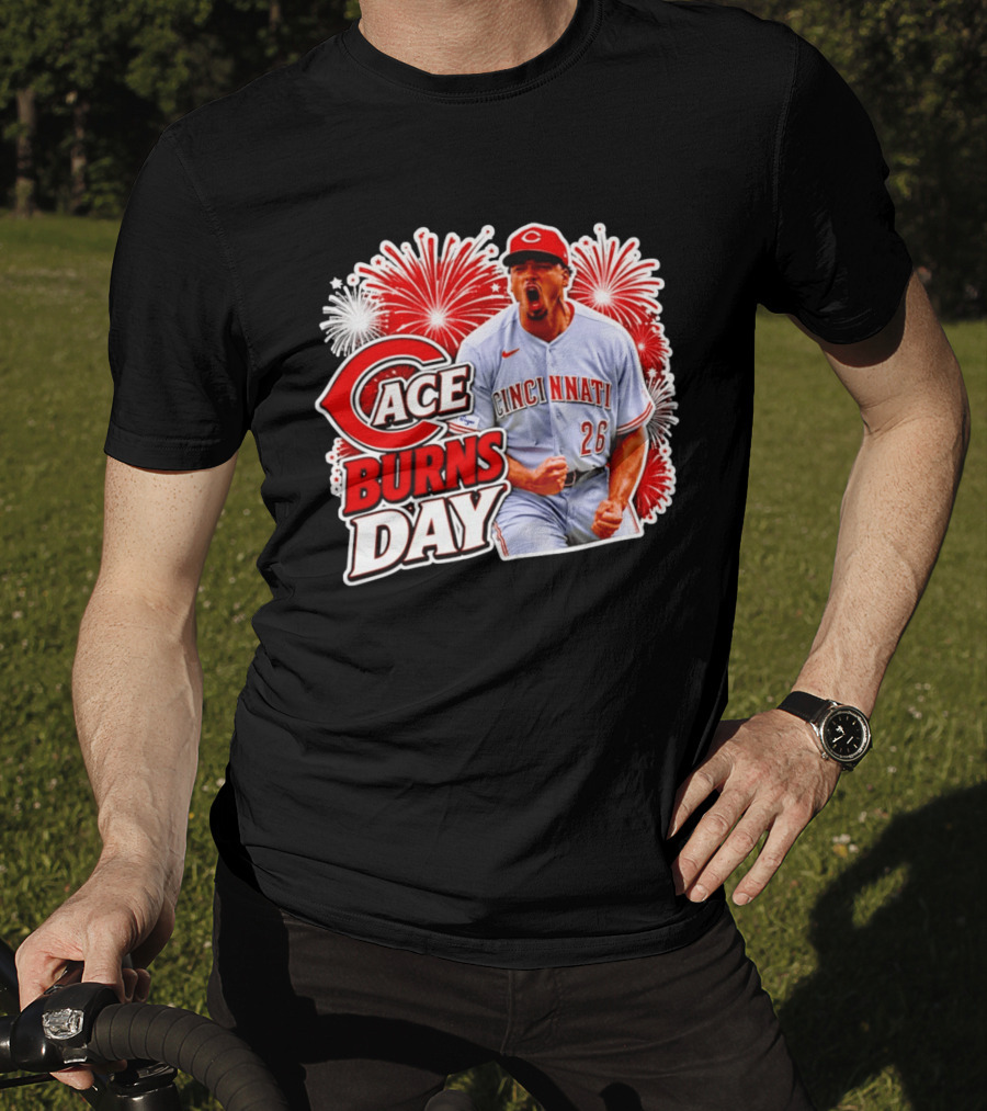 Cincinnati Reds Ace Burns Day Celebration With Fireworks T-Shirt