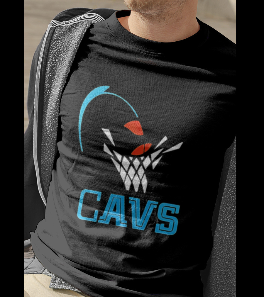 CAVS Cleveland Cavaliers Basketball Net Slam Dunk T-Shirt