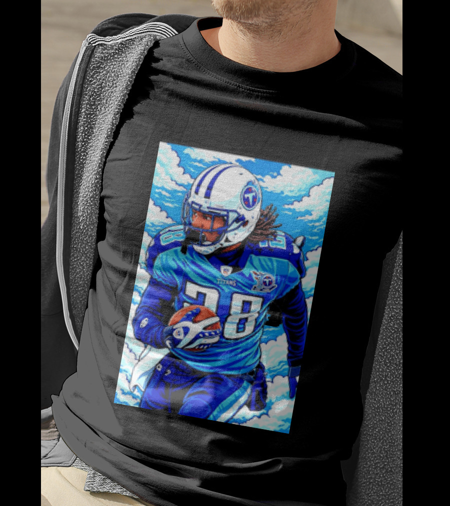 Chris Johnson 28 Tennessee Titans Running Back Football T-Shirt