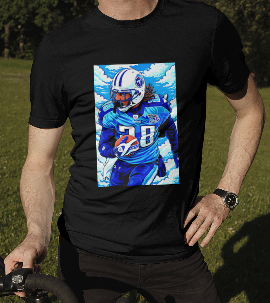Chris Johnson 28 Tennessee Titans Running Back Football T-Shirt