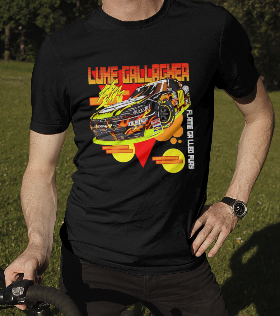 Luke Gallagher Flame Grilled Fury Tier 1 Racing 00 Car T-Shirt