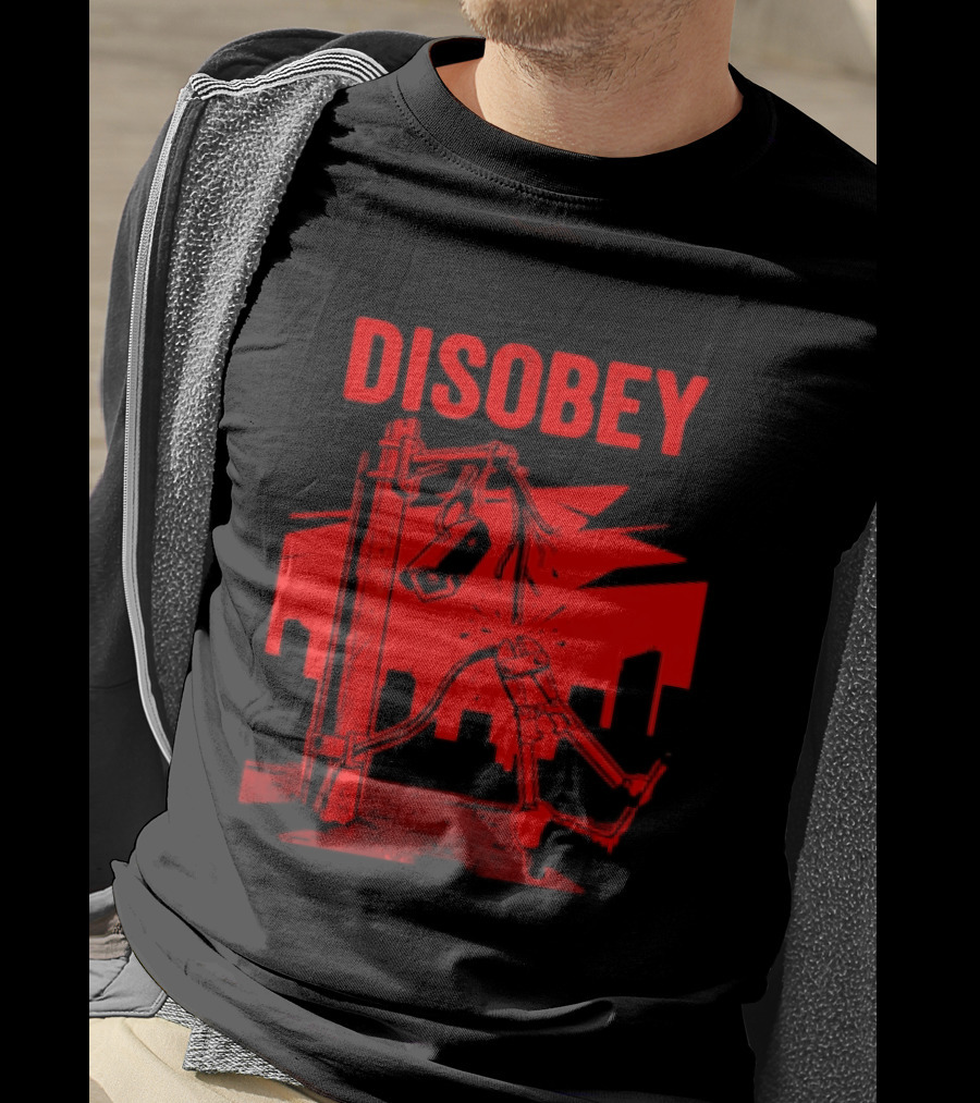 DISOBEY Surveillance Camera Wire Cutting Protest Stencil T-Shirt