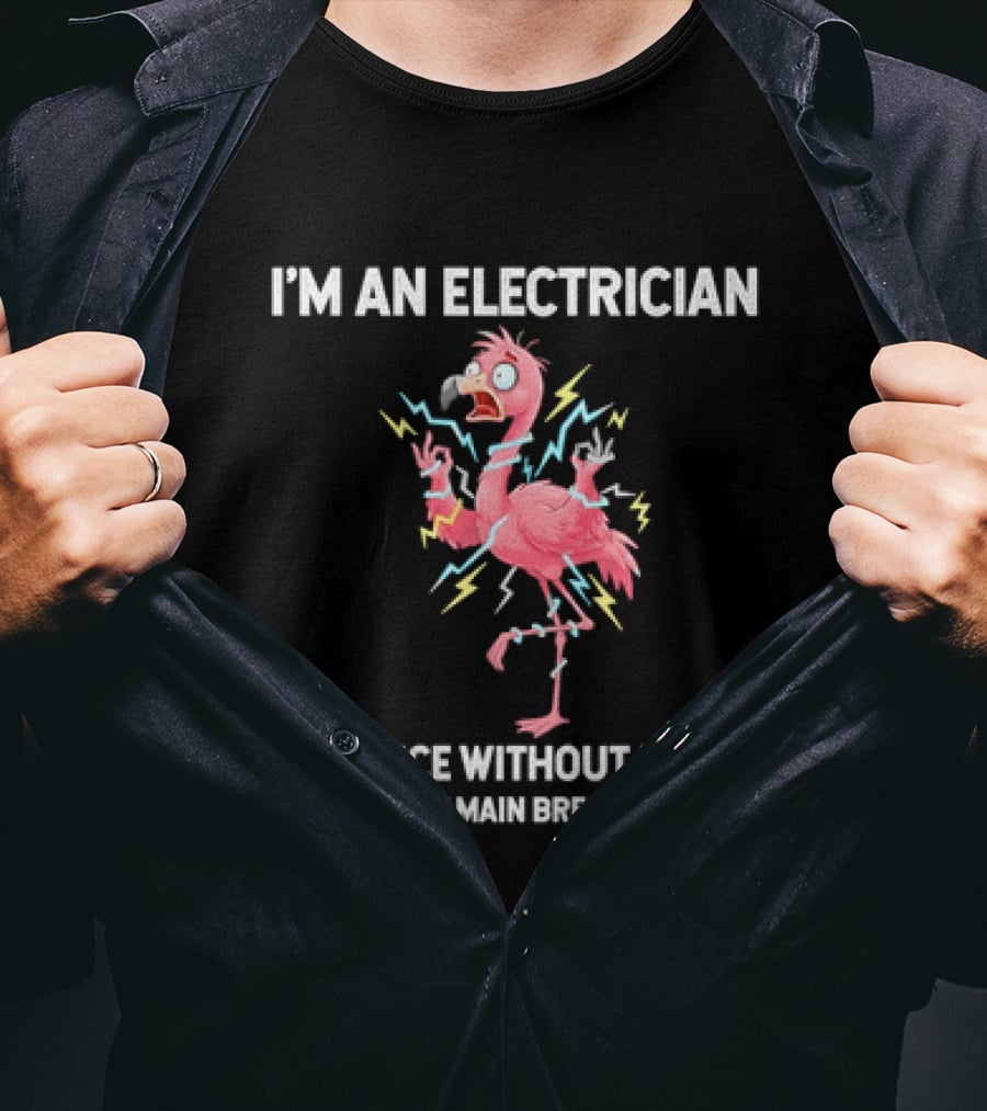 Flamingo I'm An Electrician Shut The Main Breaker Off If I Dance Without Music T-Shirt