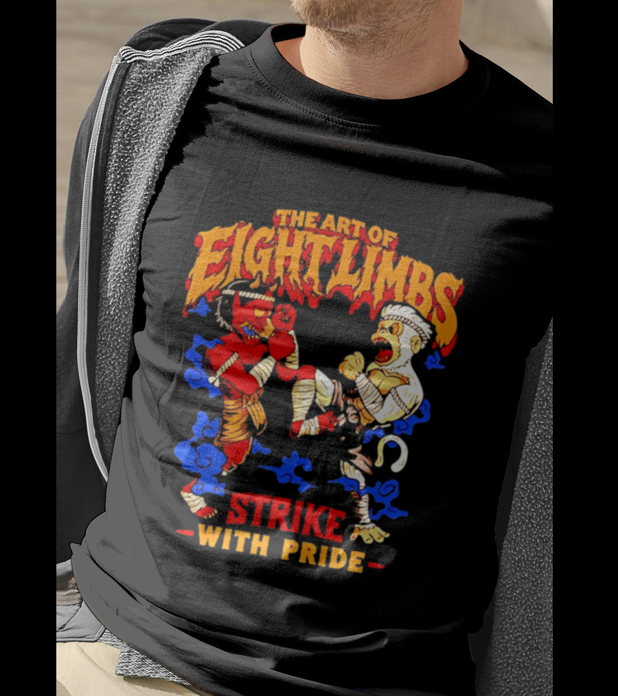 The Art Of Eight Limbs Strike With Pride Muay Thai Oni Hanuman T-Shirt
