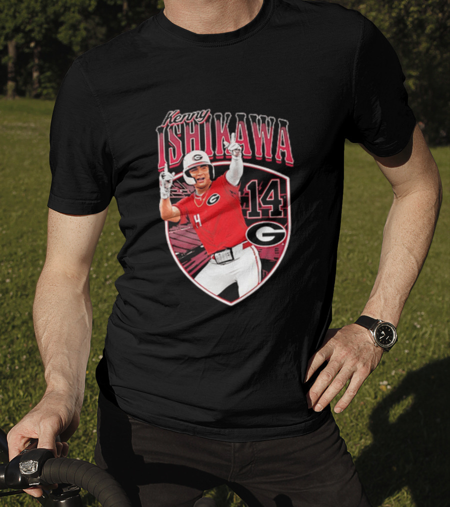 Kenny Ishikawa Georgia Bulldogs 14 Action Pose T-Shirt