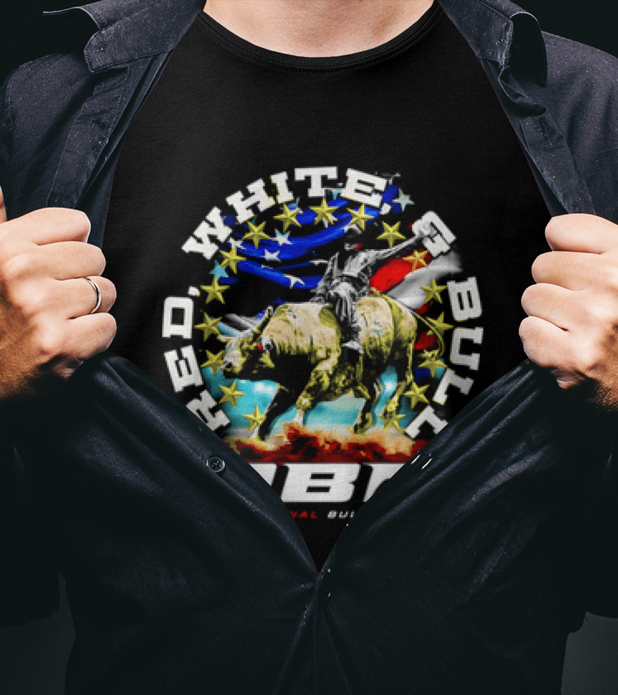 PBR Professional Bull Riders Red White And Bull Stars And Stripes T-Shirt