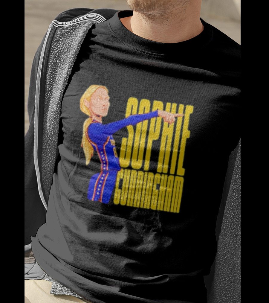 Sophie Cunningham Cartoon Indiana Fever Pointing T-Shirt