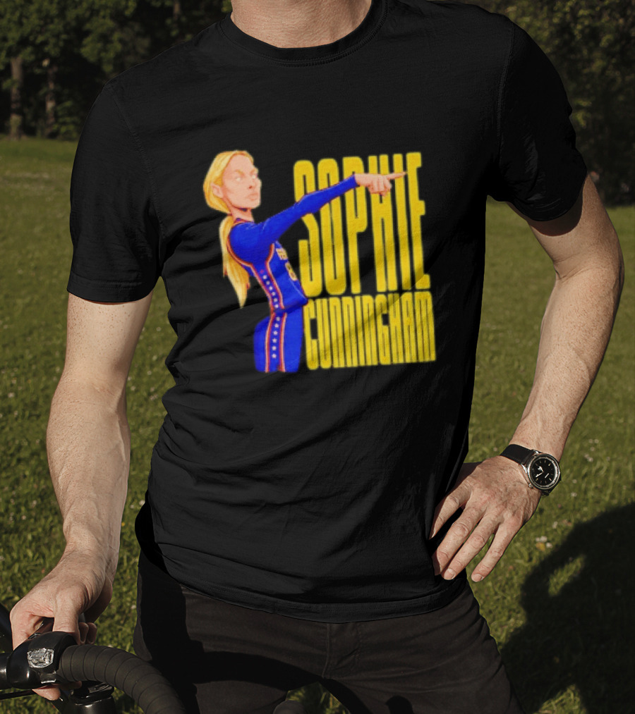 Sophie Cunningham Cartoon Indiana Fever Pointing T-Shirt