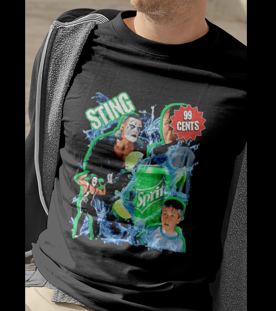 Sting WCW Sprite 99 Cents Lime Water Splash Wrestling T-Shirt