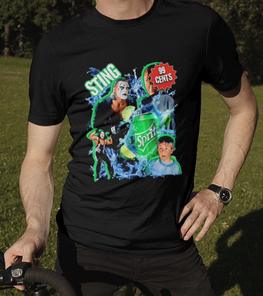 Sting WCW Sprite 99 Cents Lime Water Splash Wrestling T-Shirt