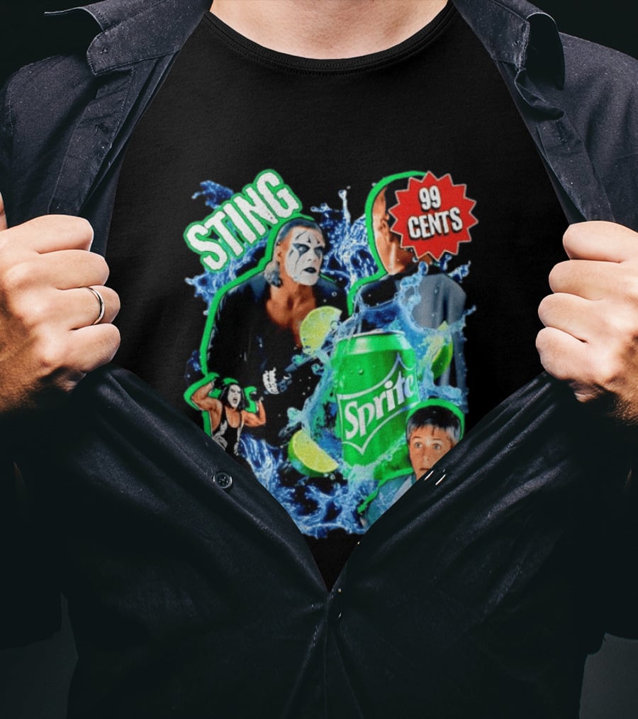 Sting WCW Sprite 99 Cents Lime Water Splash Wrestling T-Shirt