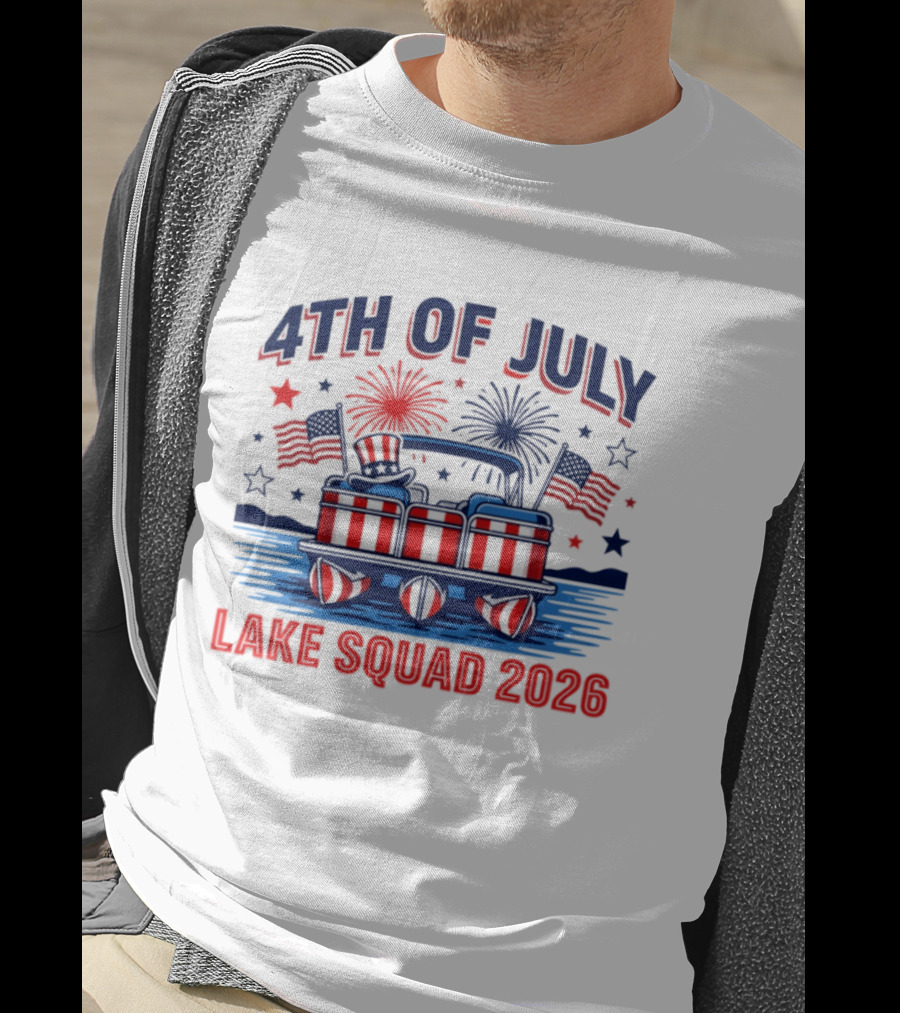 4th Of July Lake Squad 2026 Patriotic Pontoon Boat T-Shirt