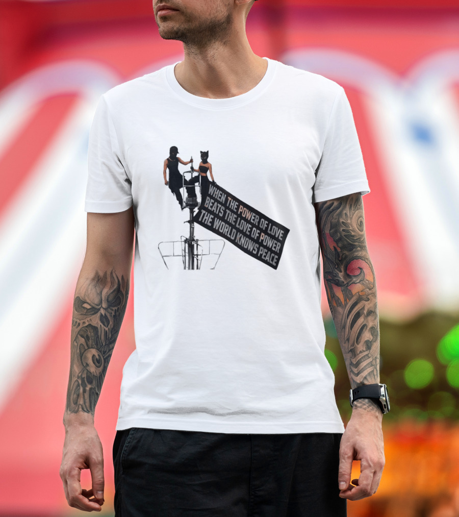 Angela Nikolau Ivan Beerkus Empire State Building Power Of Love Overpowering Love Of Power T-Shirt
