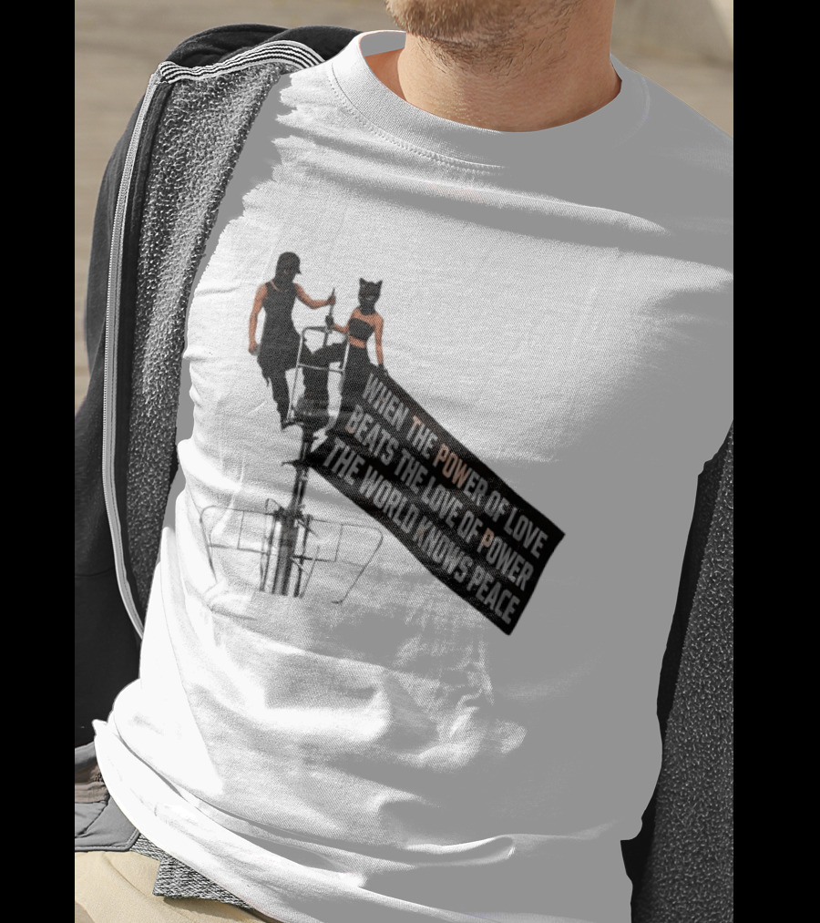 Angela Nikolau Ivan Beerkus Empire State Building Power Of Love Overpowering Love Of Power T-Shirt