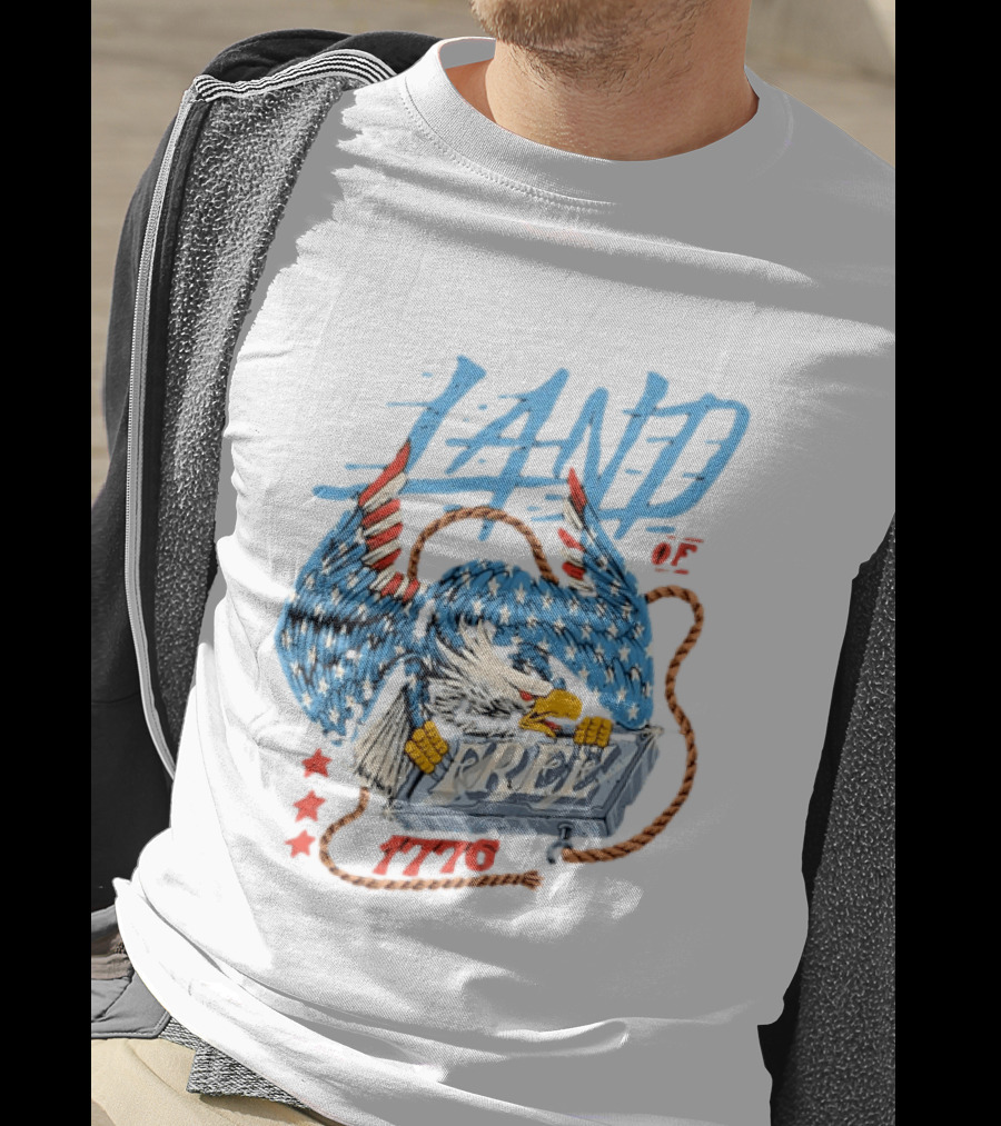 Land Of The Free 1776 Bald Eagle Patriotism T-Shirt