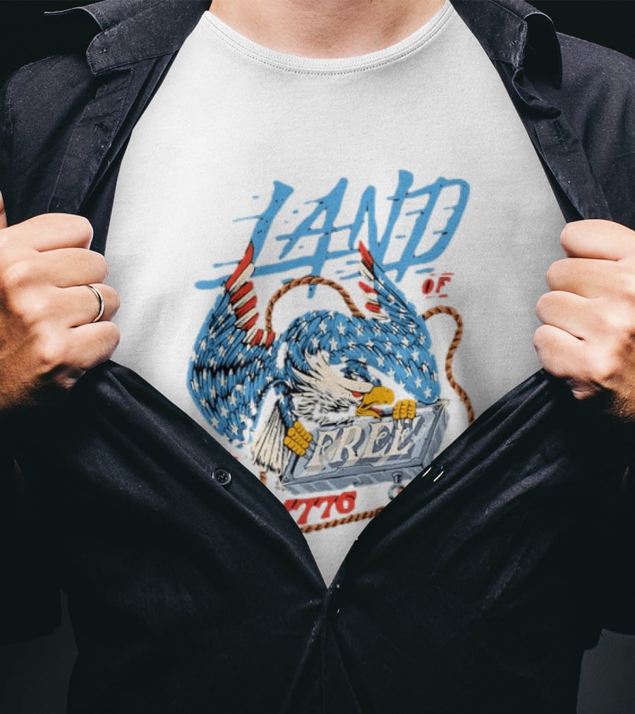 Land Of The Free 1776 Bald Eagle Patriotism T-Shirt