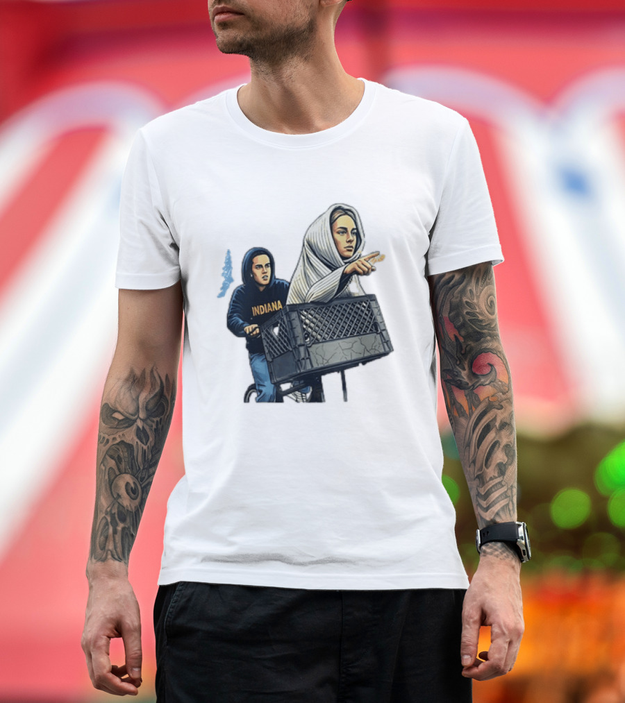 Caitlin Clark Sophie Cunningham E.T. Indiana Bike Basket T-Shirt