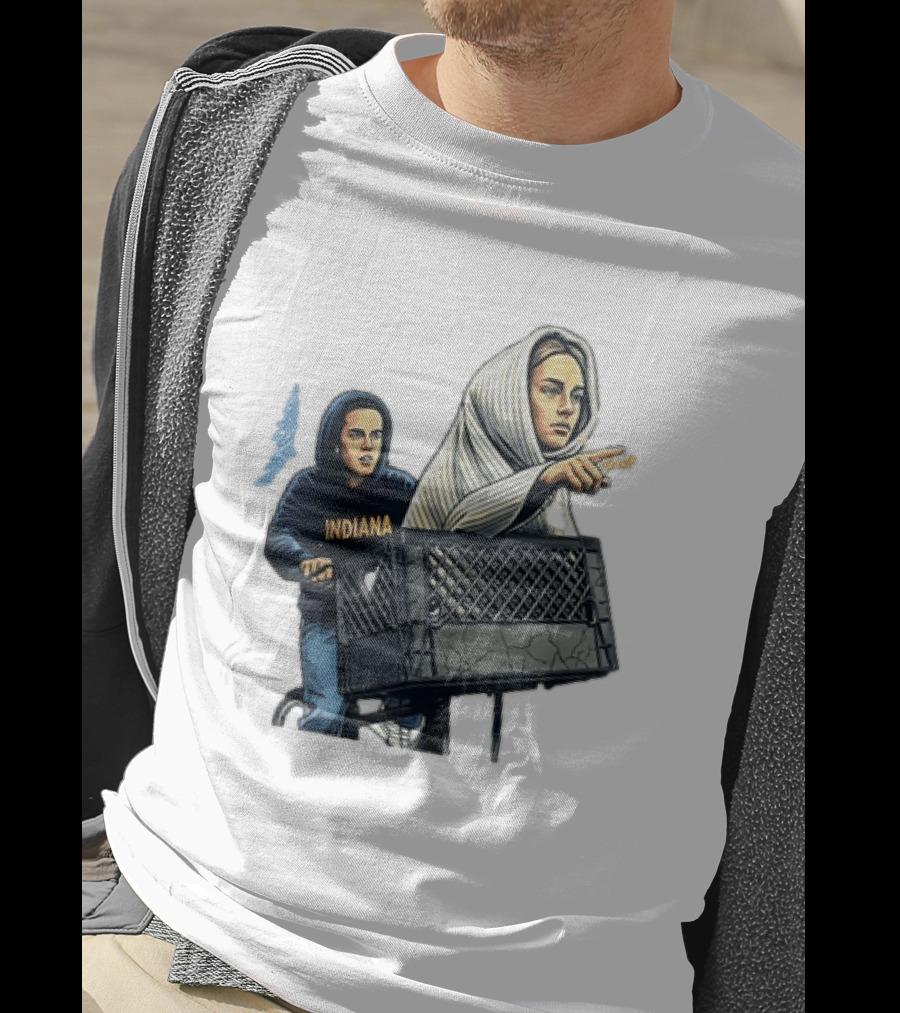 Caitlin Clark Sophie Cunningham E.T. Indiana Bike Basket T-Shirt
