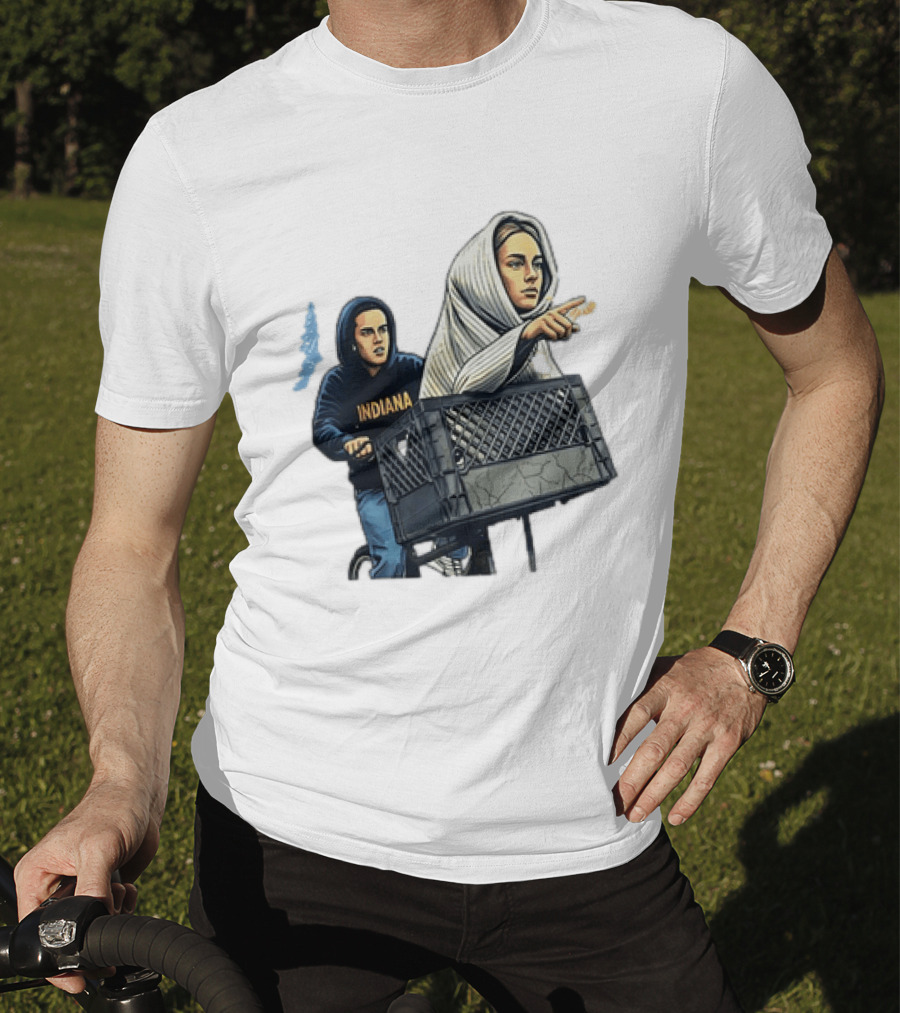 Caitlin Clark Sophie Cunningham E.T. Indiana Bike Basket T-Shirt