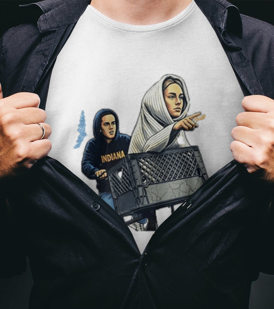 Caitlin Clark Sophie Cunningham E.T. Indiana Bike Basket T-Shirt