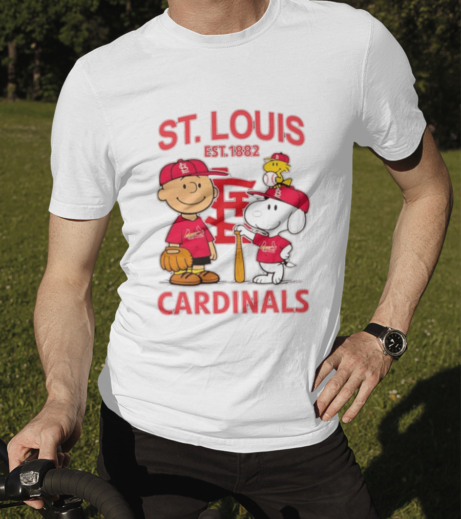 St. Louis Cardinals Est 1882 Charlie Brown Snoopy Woodstock MLB T-Shirt
