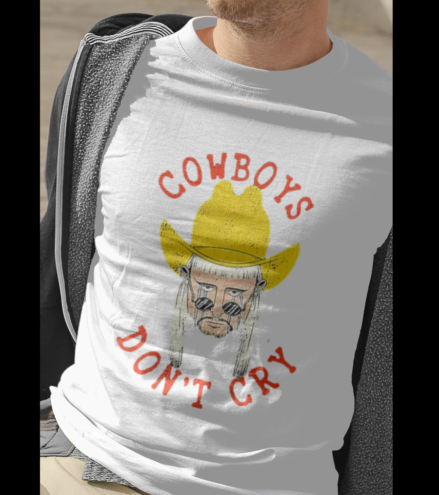Cowboys Don't Cry Yellow Hat Sad Face T-Shirt