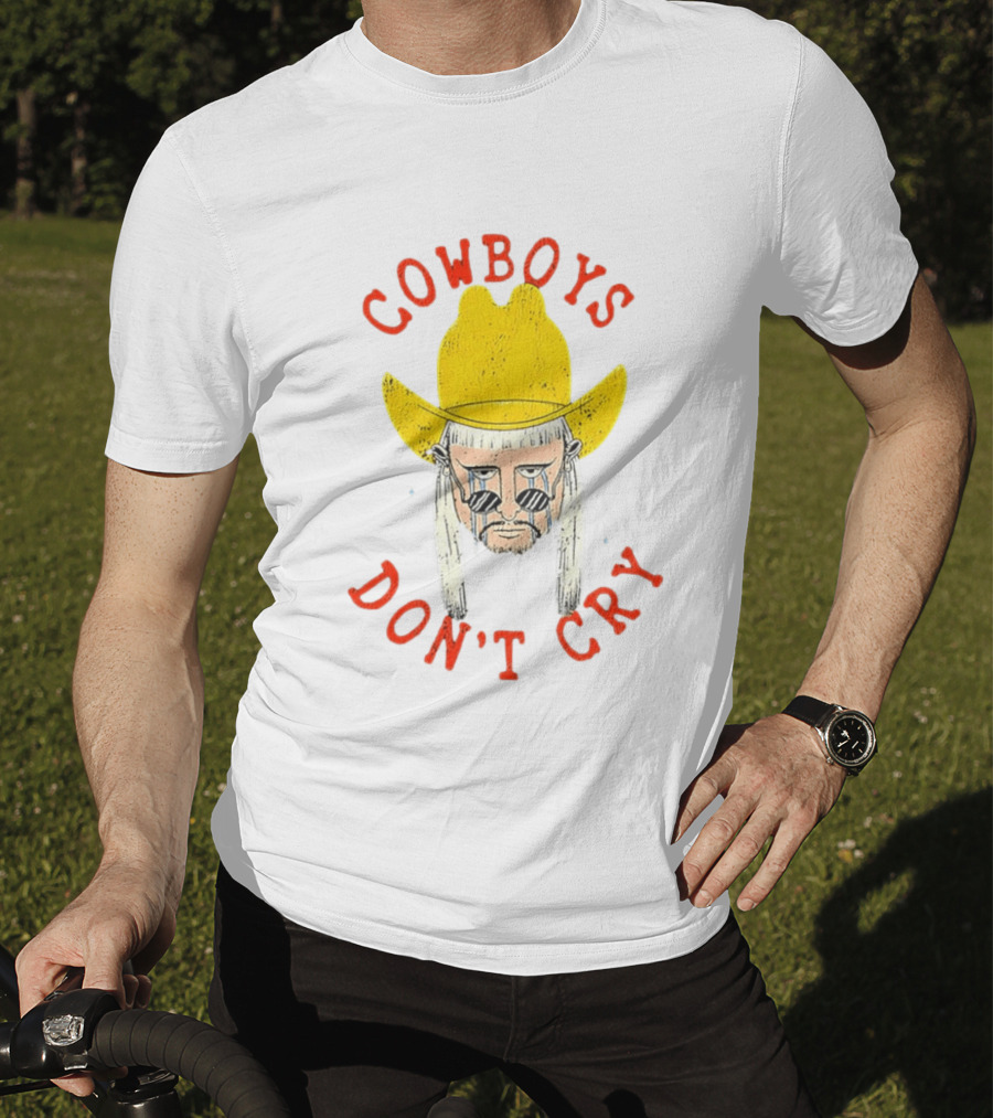 Cowboys Don't Cry Yellow Hat Sad Face T-Shirt