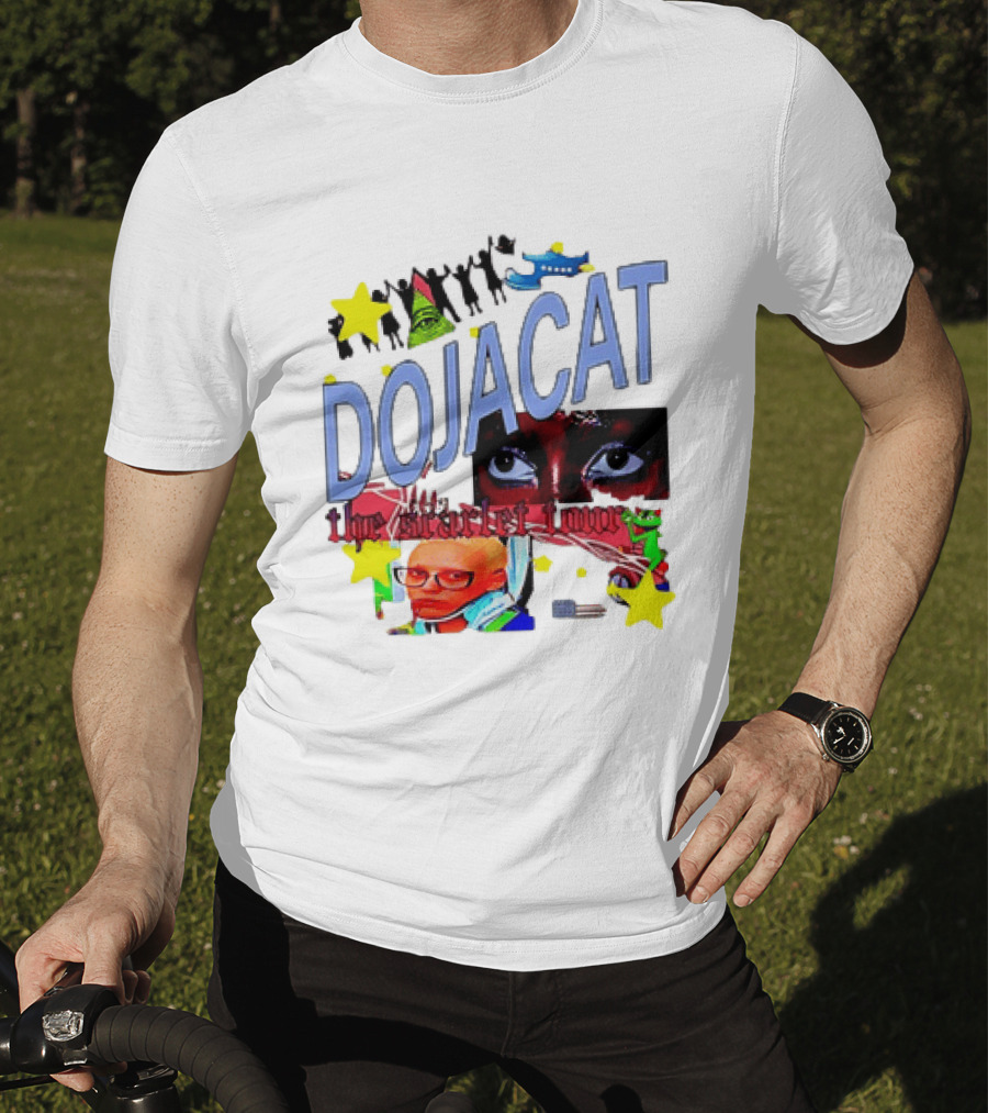 Doja Cat The Scarlet Tour Pop Art Stars And Eyes T-Shirt