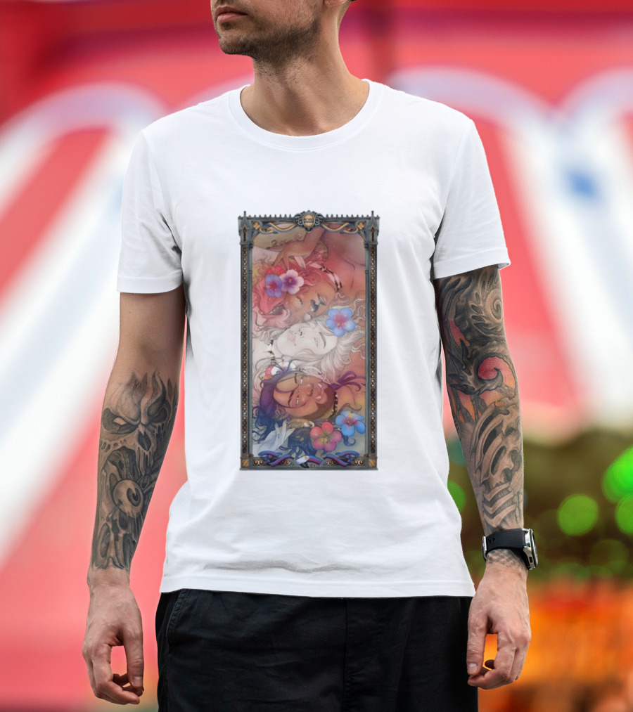 Fantasy Trio 2026 Hibiscus Flowers Tarot Card Pride Month T-Shirt