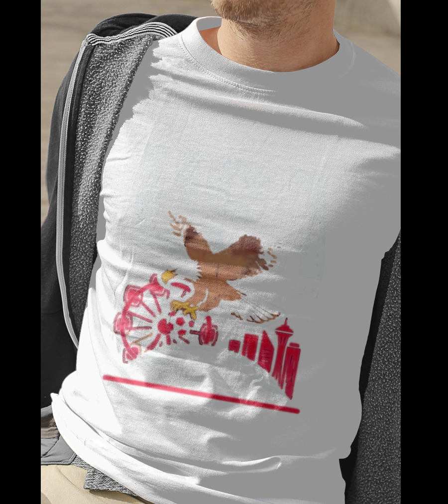 USA 2026 Eagle Space Needle Soccer Seattle Ferris Wheel T-Shirt