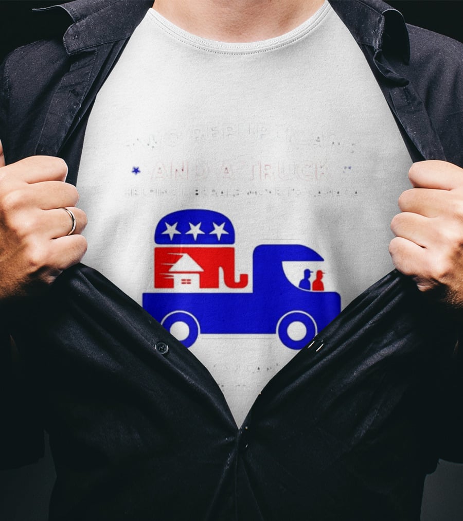 Two Republicans And A Truck Helping Liberals Move To Canada GOP Elephant T-Shirt