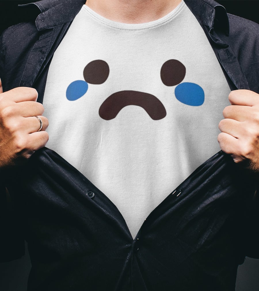 Crying Poop Emoji Blue Tears Sad Face T-Shirt