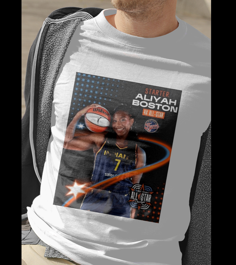 Starter Aliyah Boston 4x All Star Ind State Fever AT&T WNBA All Star 2026 Chicago T-Shirt