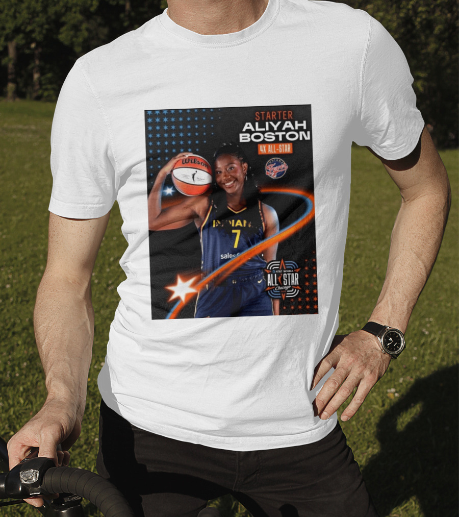 Starter Aliyah Boston 4x All Star Ind State Fever AT&T WNBA All Star 2026 Chicago T-Shirt