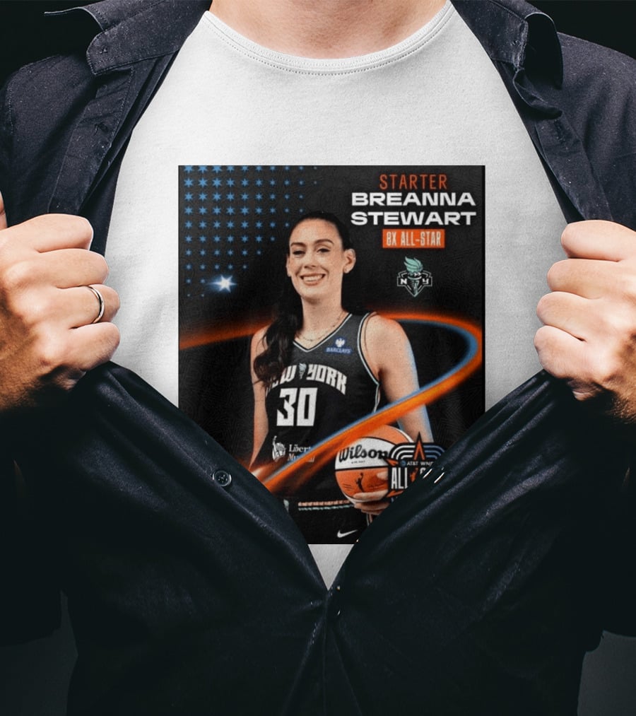 Starter Breanna Stewart 8X All Star New York Liberty AT&T WNBA All Star Chicago T-Shirt