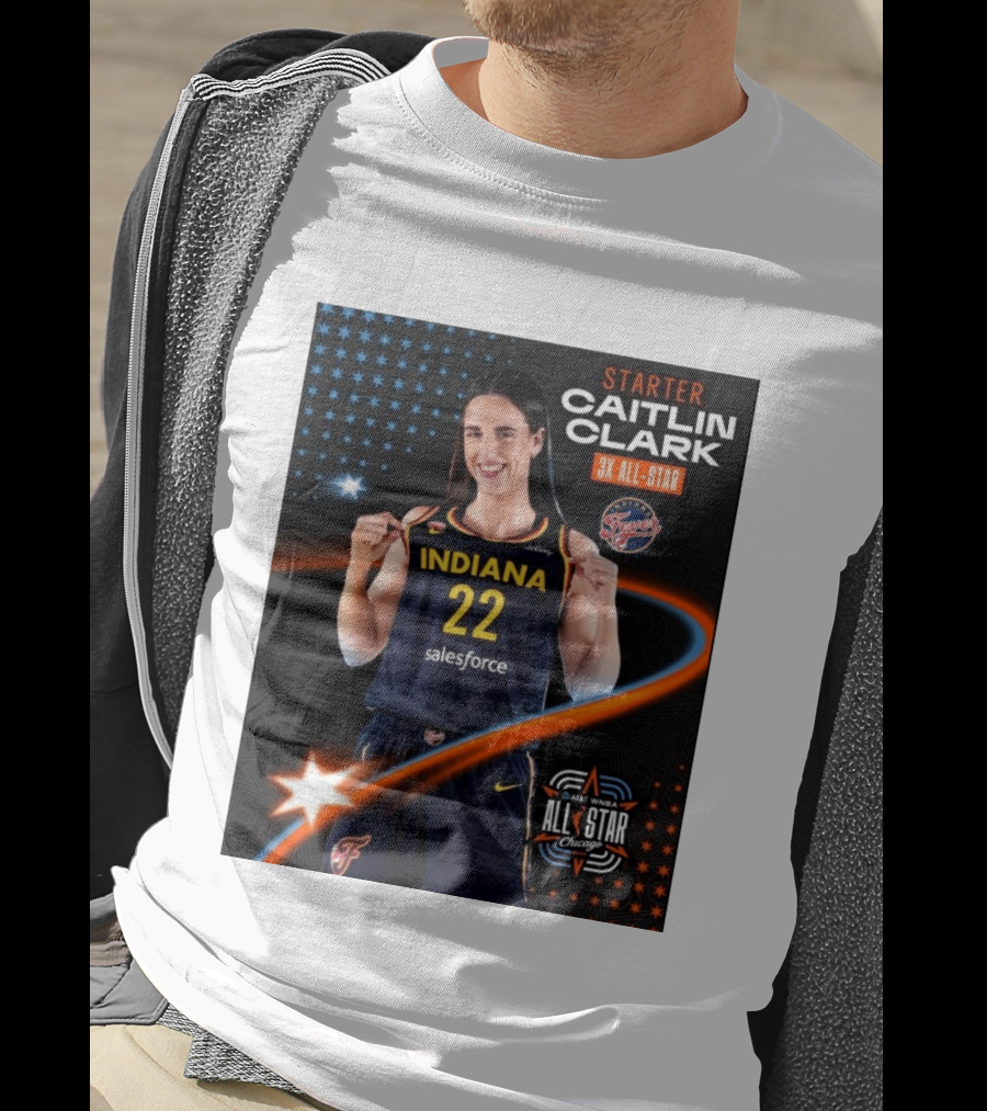 Starter Caitlin Clark Indiana 3X All Star Fever AT&T WNBA All Star Chicago T-Shirt