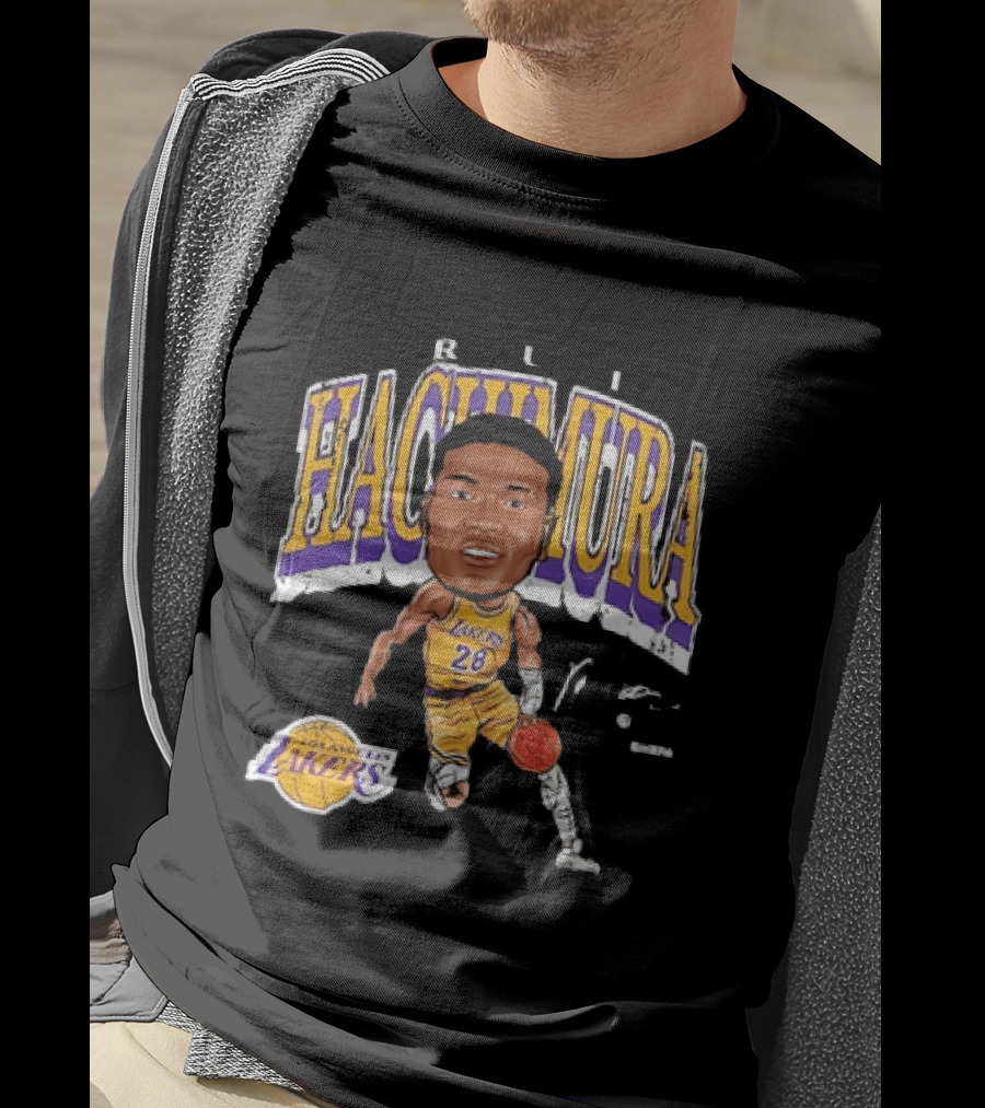 Rui Hachimura Los Angeles Lakers Big Head 28 T-Shirt