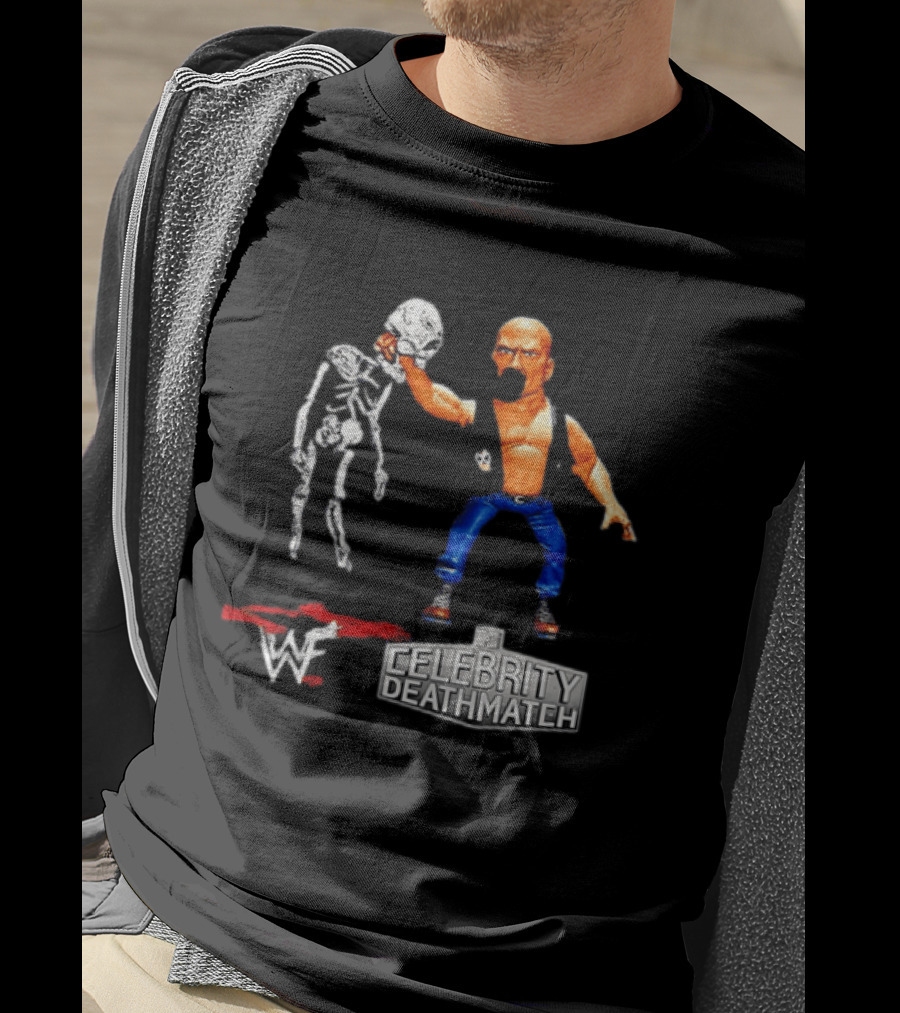 Stone Cold Steve Austin Holding Skeleton WWF MTV Celebrity Deathmatch T-Shirt