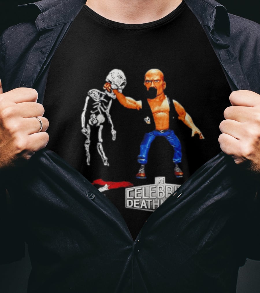 Stone Cold Steve Austin Holding Skeleton WWF MTV Celebrity Deathmatch T-Shirt