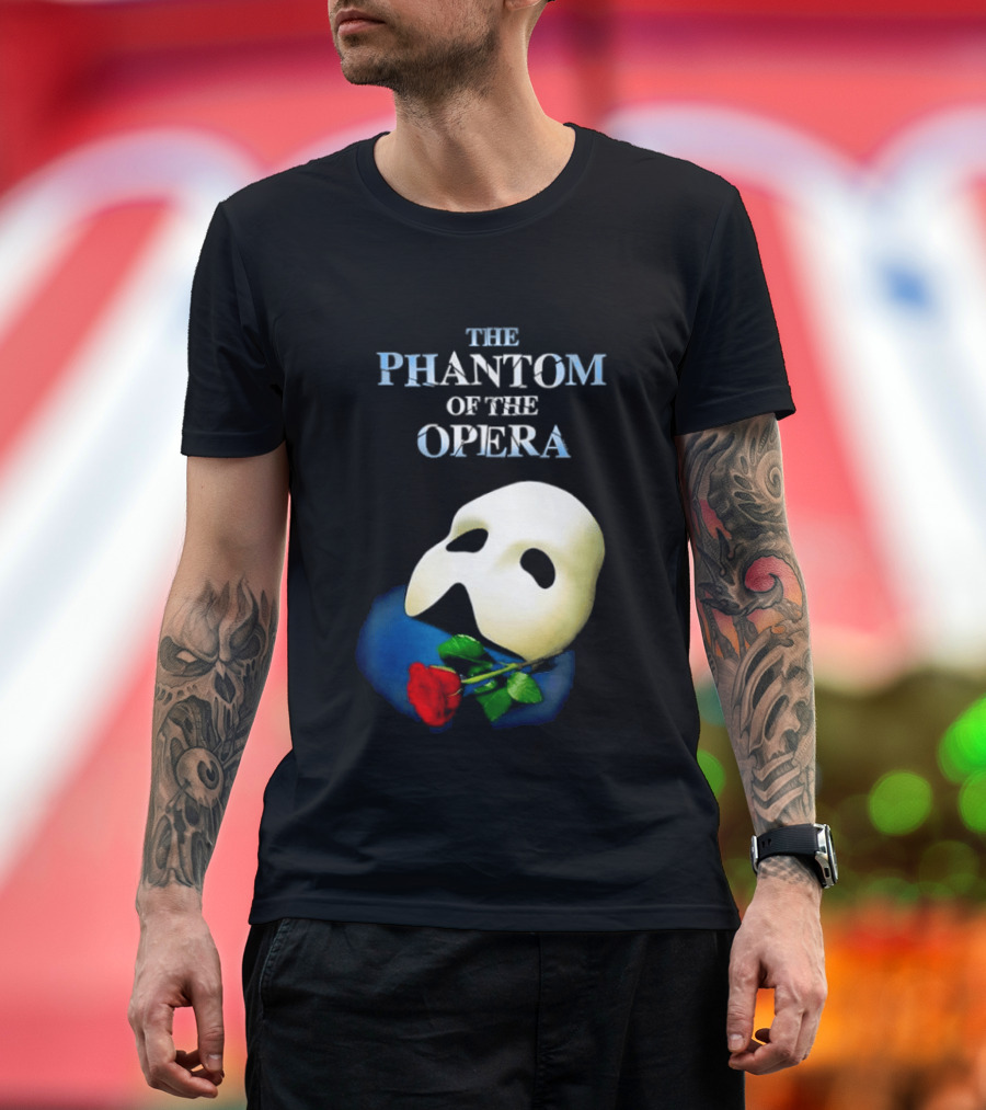 The Phantom Of The Opera Mask With Red Rose T-Shirt