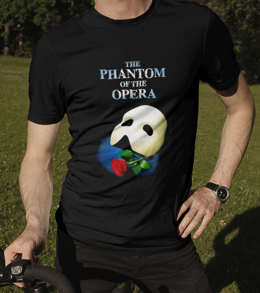 The Phantom Of The Opera Mask With Red Rose T-Shirt