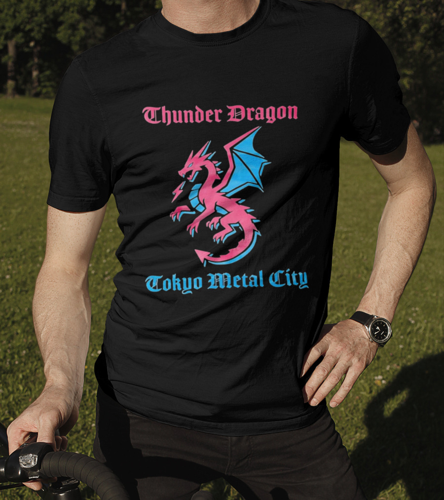Thunder Dragon Tokyo Metal City Fantasy Dragon Winged Creature T-Shirt